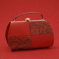 Ruby Red Snakeskin Bag